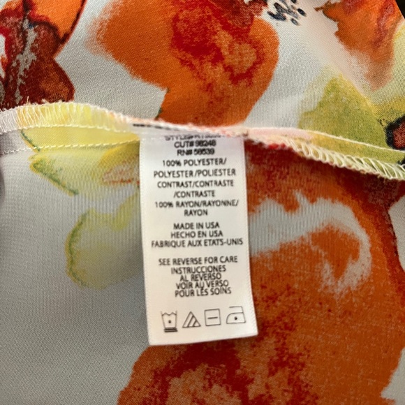 Lovestitch Burnt Orange Floral Button Down Peasant Style Blouse - Picture 10 of 10